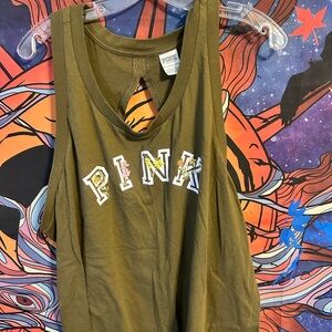 PINK Victoria's Secret Olive Green Tank Top